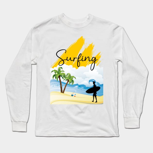 summertime Long Sleeve T-Shirt by ART&LINES